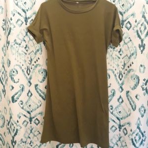 Army green tshirt dress